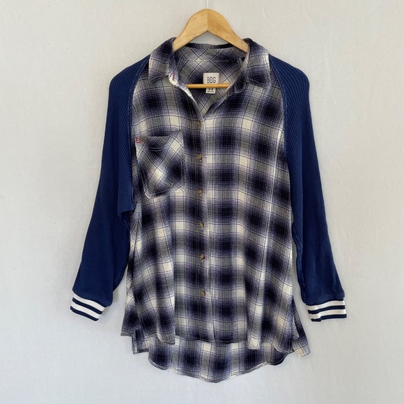 BDG Women’s Size Medium Plaid Keanu Varsity Flannel Button Up Shirt - Picture 5 of 5